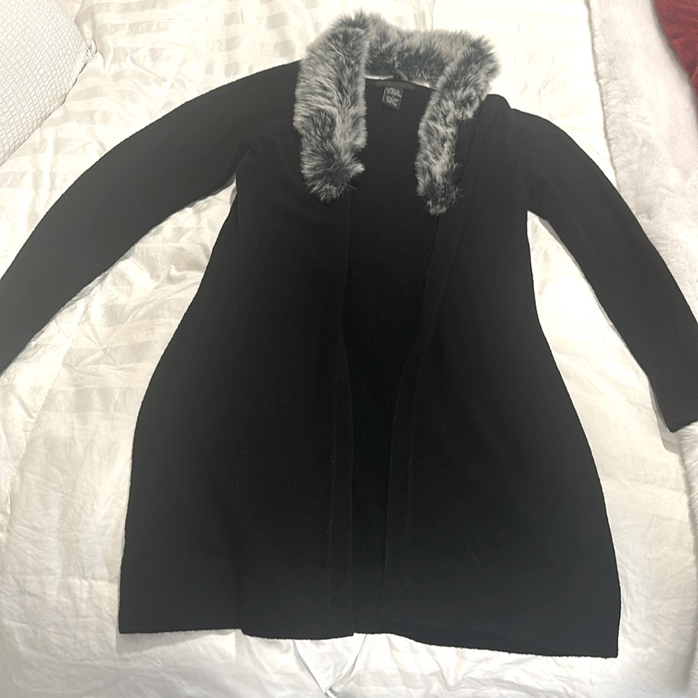 Nice black long sweater size large from Guess Collection. Like new.